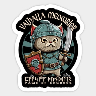 Nordic Norse Valhalla Viking Cat Warrior Sticker